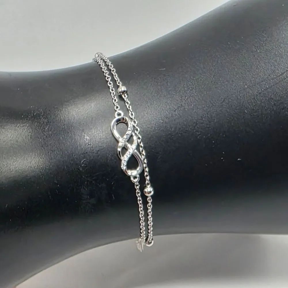 🩵⏭️NIB Sterling Silver Infinity Double Layer Bracelet - Picture 7 of 16